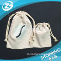 Customized Size Promotional Mini Blank Canvas Cotton Drawstring Rope Bag